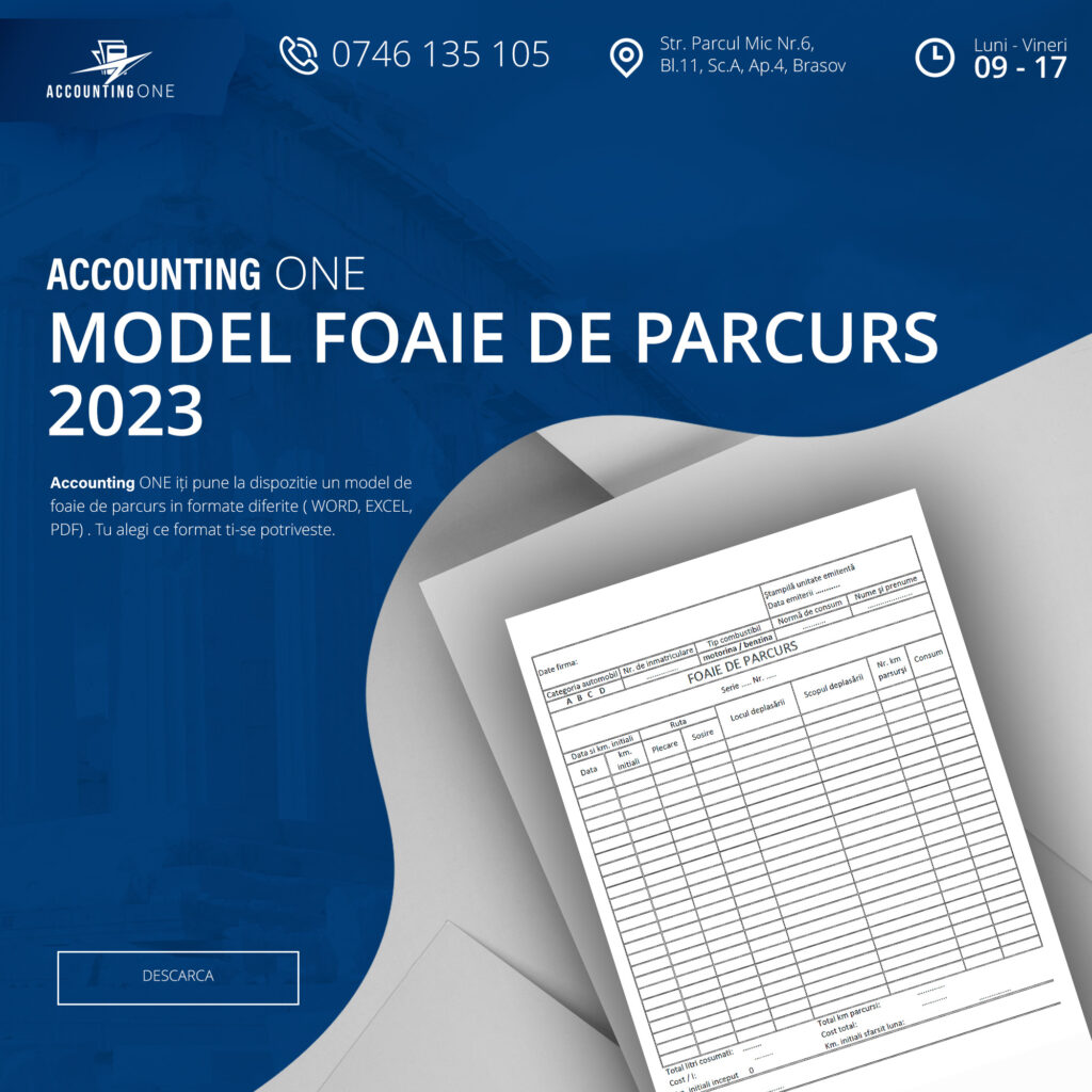 Model foaie parcurs Word, Excel, PDF, download / descarca